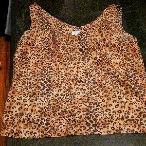 Animal print silk top